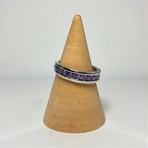 Luxurious Sterling Silver Purple Ring